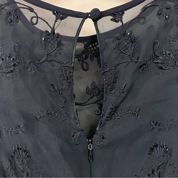 Adrianna Papell silk beaded top jumpsuit with wide leg 10 - Picture 9 of 11